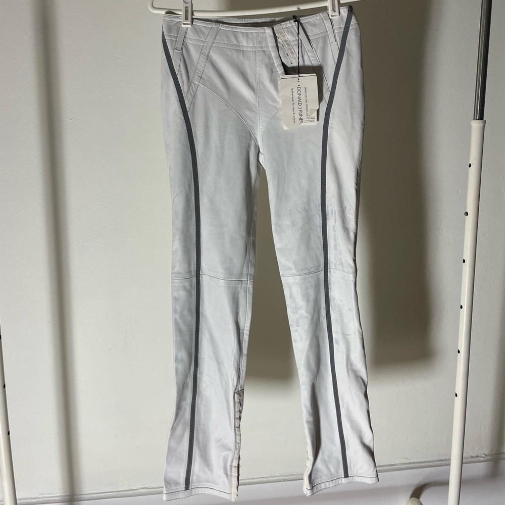 DONALD J PILNER WHITE LEATHER PANTS NWT